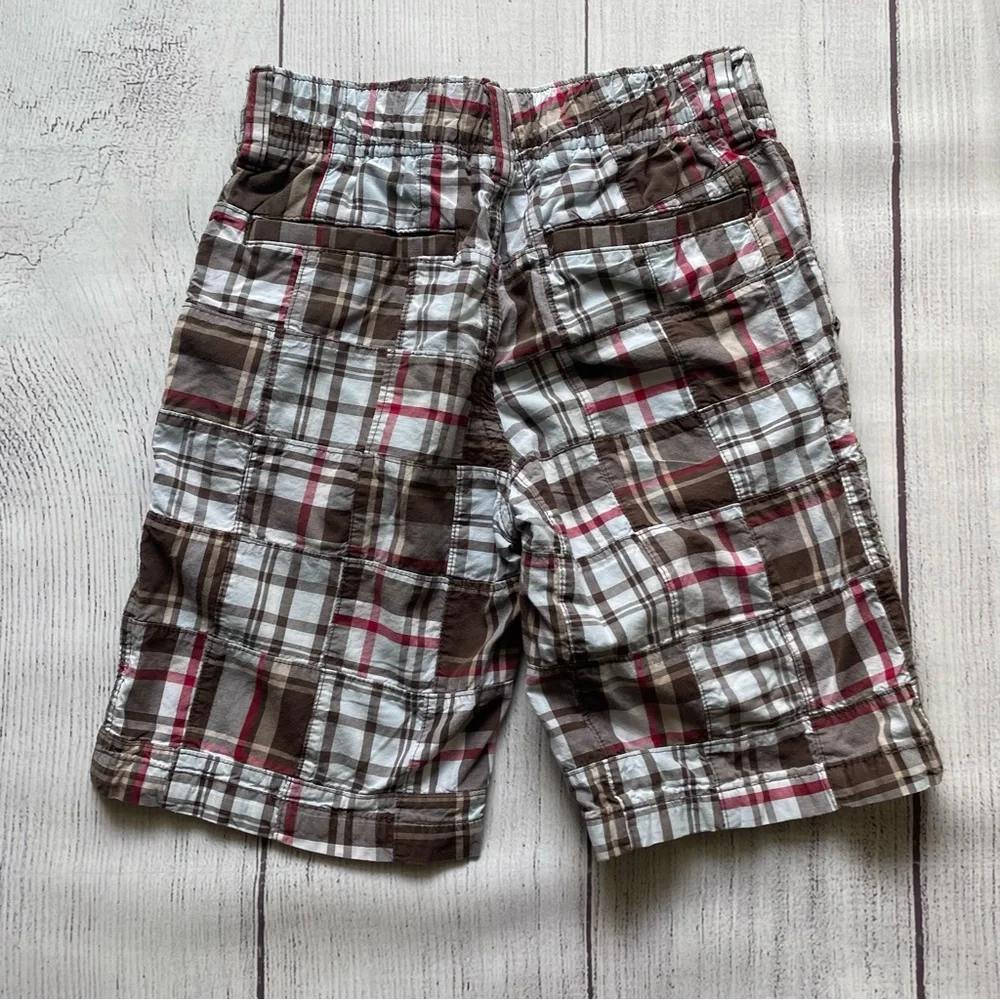 Gymboree Brown & Red Plaid Shorts Size 7